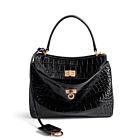 Balenciaga Rodeo Mini Handbag Crocodile Embossed Black