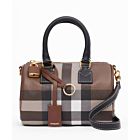 Burberry Check And Leather Mini Bowling Bag