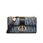 Christian Dior 30 Montaigne East-West Bag with Chain Blue