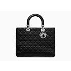 Christian Dior Lady Dior Large Classic Tote Bag With Lambskin Black