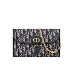 Christian Dior Bobby East-West Pouch With Chain Dark Blue