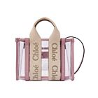 Chloe Mini Woody Tote Bag In Jelly Pink