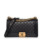 Chanel Black Lambskin Medium Boy Bag A67086 Black