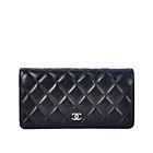 Chanel Quilted Bi-fold Wallet in Lambskin Black