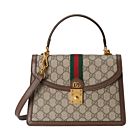 Gucci Ophidia Small Top Handle Bag With Web 651055 Dark Coffee