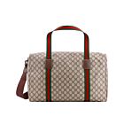 Gucci Large Duffle Bag With Web 758664 Dark Coffee