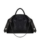 Givenchy Medium Antigona Soft Bag In Crocodile Effect Leather Black