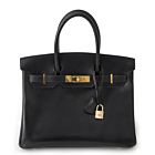 Hermes Birkin bag 30 Box calf leather Black