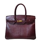 Hermes Birkin 30 Rouge Exotic Lizard Bag 