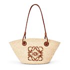 Loewe Small Anagram Basket Bag In Iraca Palm And Calfskin 