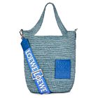 Loewe Mini Slit Bag In Raffia And Calfskin 