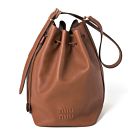 Miumiu Leather Bucket Bag 5BE089 Coffee