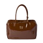 Miumiu Beau Naplak Patent Leather Bag Coffee