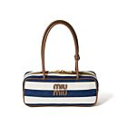 Miu Miu Beau Canvas And Leather Bag Blue
