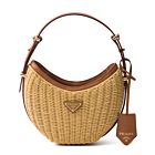 Prada Wicker And Leather Prada Arque Bag 1BC202 