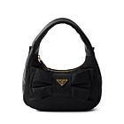 Prada Re-Nylon And Nappa Leather Mini-bag With Bow 1BC241 Black