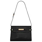 Saint Laurent Manhattan Shoulder Bag In Crocodile-embossed Shiny Leather 579271 Black