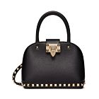 Valentino Garavani Rockstud Small Handbag In Grainy Calfskin Black