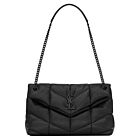 Saint Laurent Loulou Puffer Small Bag In Quilted Lambskin Black