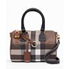 Burberry Check And Leather Mini Bowling Bag