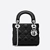 Christian Dior Lady Dior Mini Classic Tote Bag With Lambskin Black