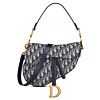 Christian Dior Saddle Bag With Strap Dark Blue