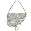 Christian Dior Saddle Original Oblique Embroidered Canvas Bag Gray