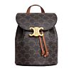 Celine Backpack Celine Bonnie In Triomphe Canvas And Calfskin Coffee