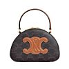 Celine Logo Print Half Moon Box Bag 10K642 Coffee