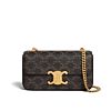 Celine Chain Shoulder Bag Triomphe In Triomphe Canvas Coffee