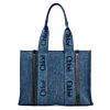 Chloe Medium Woody Tote Bag Blue