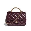 Chanel Mini Flap Bag With Top Handle AS5043 Mauve