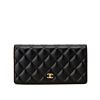 Chanel Quilted Bi-fold Wallet in Lambskin Black