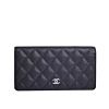 Chanel Quilted Bi-fold Wallet in Caviar Black