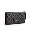 Chanel Lambskin Quilted Large Flap Wallet Black