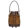 Fendi Mon Tresor Leather Mini-bag With FF Print 8BS010 Dark Coffee