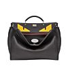 Fendi Peekaboo In Black Roman Leather 7VA388 Black