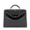 Fendi Peekaboo Fit Smooth black leather bag 7VA4069 Black