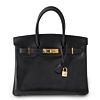 Hermes Birkin bag 30 Box calf leather Black