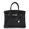 Hermes Birkin bag 30 Box calf leather Black