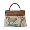 Hermes Covers and Daywear Returns Kelly 32cm of Fauve Barenia Leather Coffee