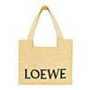 Loewe Medium Font Tote In Raffia Apricot