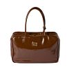 Miumiu Beau Naplak Patent Leather Bag Coffee