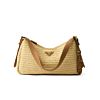 Prada Aimee Large Crochet And Leather Bag Apricot