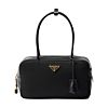 Prada Re-Nylon And Leather Medium Top-handle Bag With Padlock 1BB132 Black