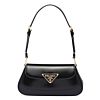 Prada Brushed Leather Shoulder Bag 1BD345 Black