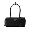 Prada Re-Nylon And Leather Small Top-handle Bag With Padlock 1BB133 Black