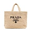 Prada Raffia Tote Bag Apricot