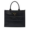 Prada Large Leather Prada Symbole Bag With Topstitching 1BA377 Black