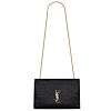 Saint Laurent Reversible Kate Medium In Crocodile-Embossed Leather Black